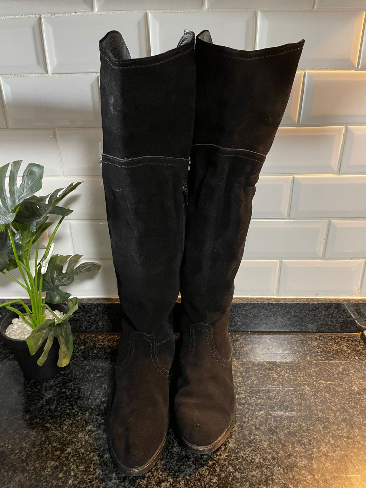 Moda in Pelle Stacked Heel Pointed Toe Suede Boots