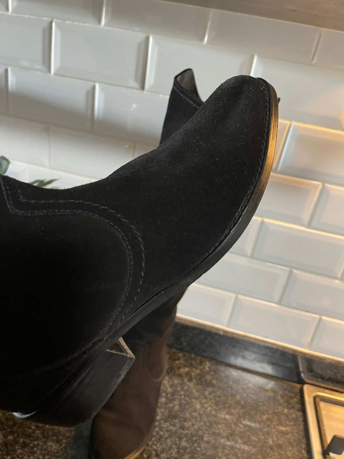 Moda in Pelle Stacked Heel Pointed Toe Suede Boots