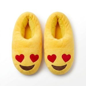 Emoji Plush Slippers Love Eyes