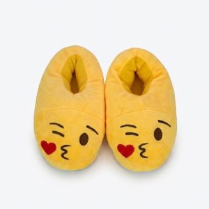 Emoji Plush Slippers Blow Kiss